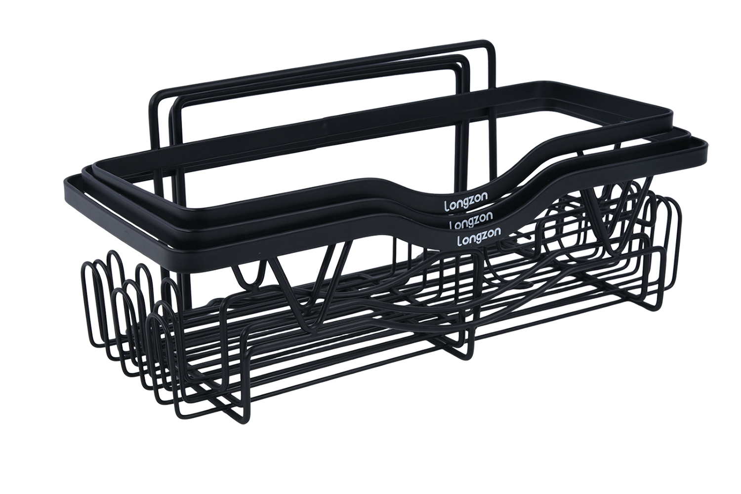 Longzon Sink Caddy Sponge Holder, Stainless Steel Kitchen Sink Organizer, Compact Dish Soap Drainer Rack with Removable Drip Tray, Rustproof Countertop Storage for Sponges and Brushes