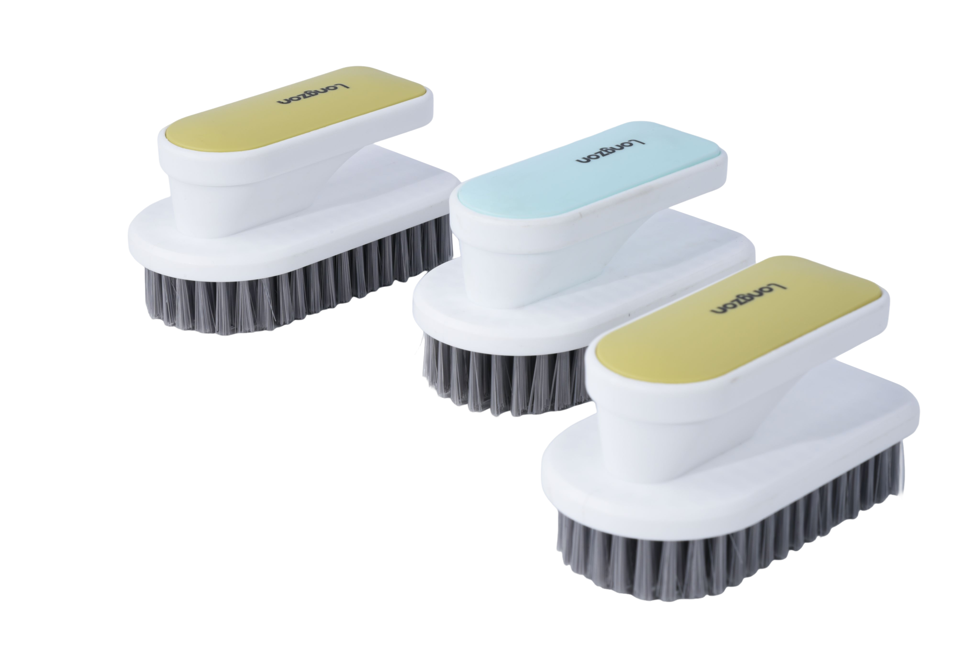 Longzon Soft Bristle Scrub Brush Set, Multi-Purpose Cleaning Brush for Shoes,Clothes,Laundry,Bathroom,Shower,Carpet,Household Scrubbing Brushes with Ergonomic Handle