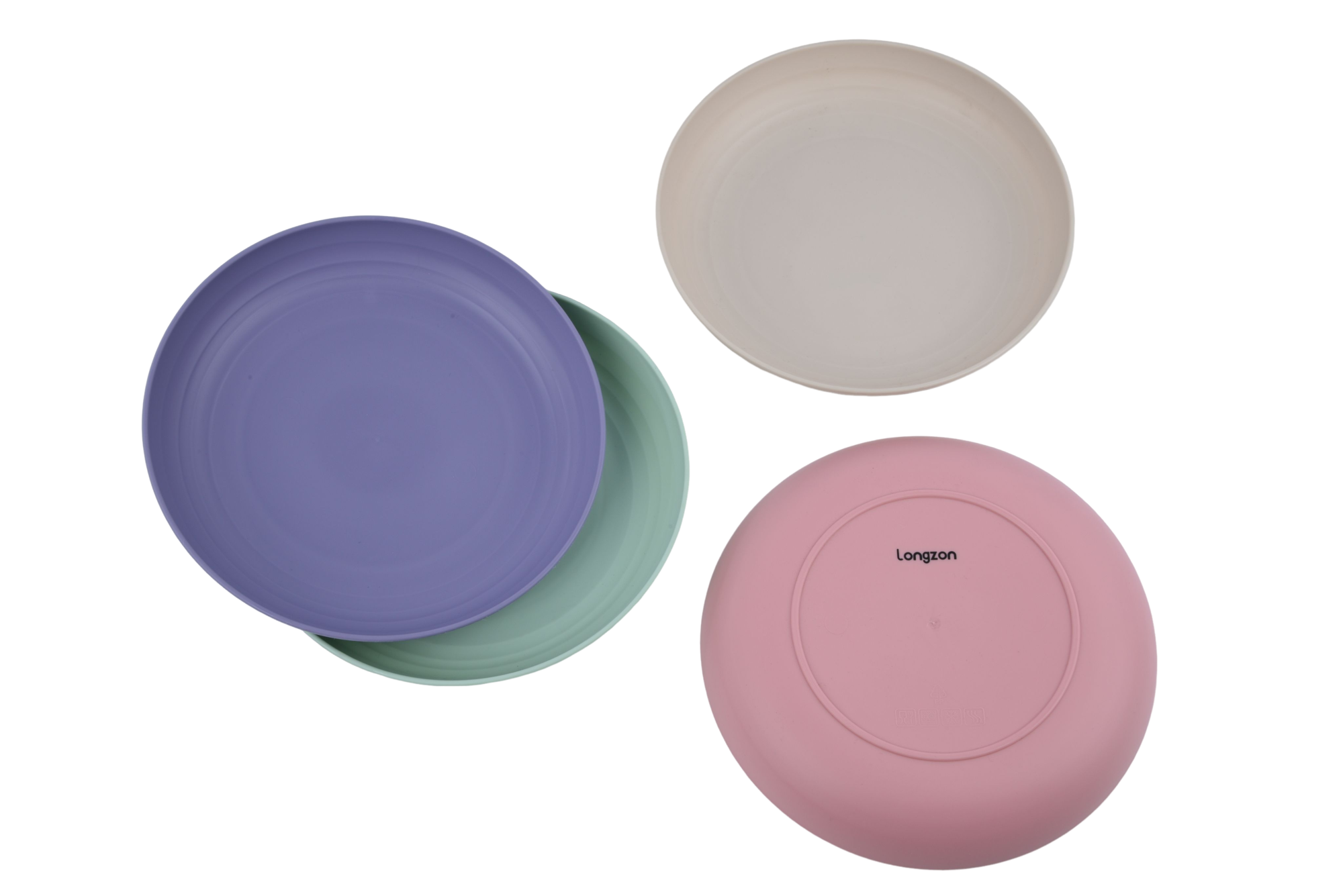 Longzon Wheat Straw Dinner Plates, Unbreakable Lightweight Plates, Eco-Friendly Non-Toxic Reusable Dishwasher & Microwave Safe Dessert Plates