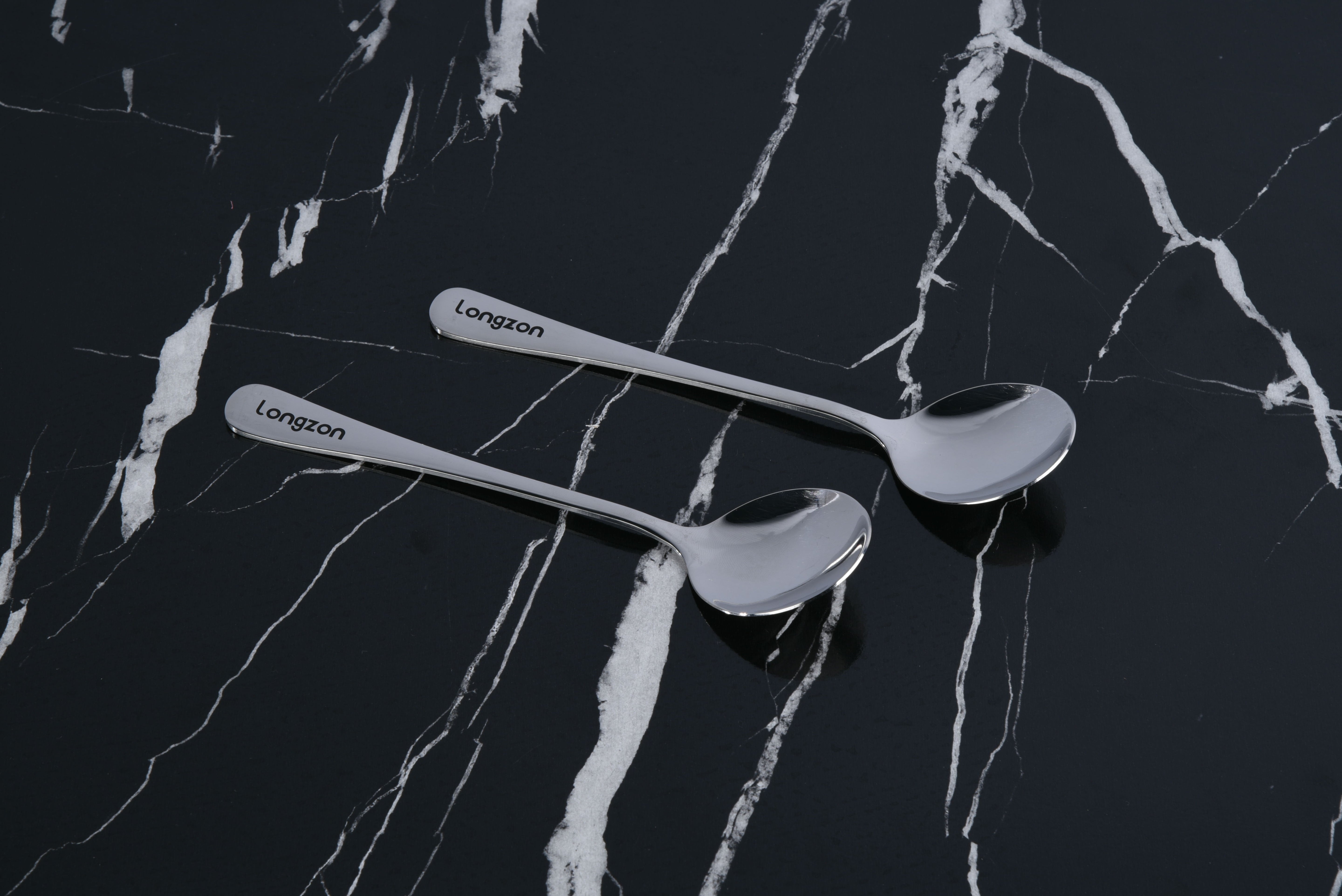 Longzon Stainless Steel Silverware Set, Modern Flatware Set Including Spoons and Forks, Mirror Polished Cutlery for Home Kitchen and Restaurant, Dishwasher Safe