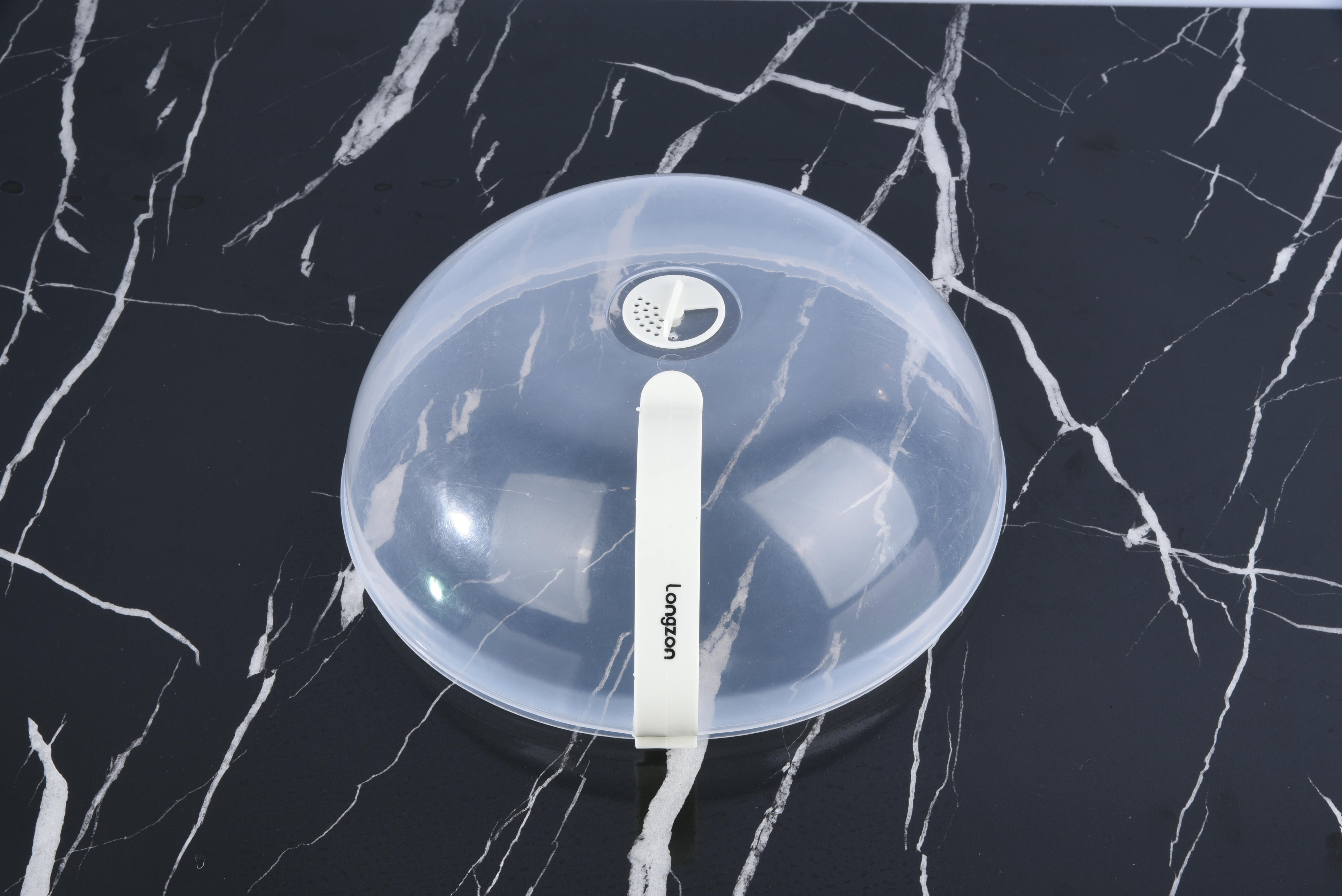Longzon Microwave Splatter Cover for Food,High Temperature Resistant Microwave Cover with Handle,Clear Splatter Guard Lid with Adjustable Steam Vents,BPA-Free Food Grade Material