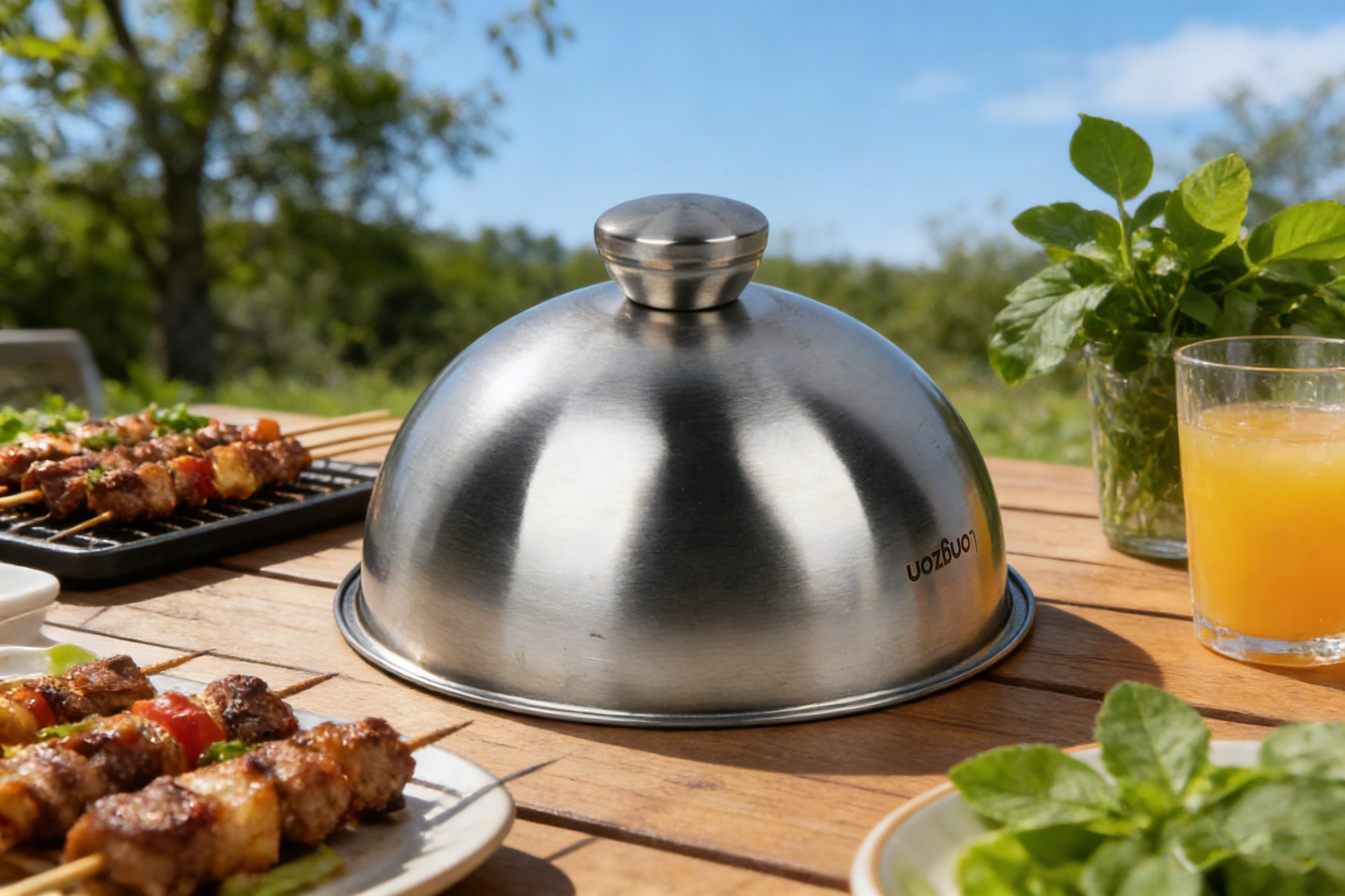 Longzon Stainless Steel Melting Dome,Round Grilling Lid,Cheese Melting Cover for Griddle and Indoor Outdoor Grill,Steaming Cover for Burgers,Vegetables,and Pizza,Professional BBQ Accessory