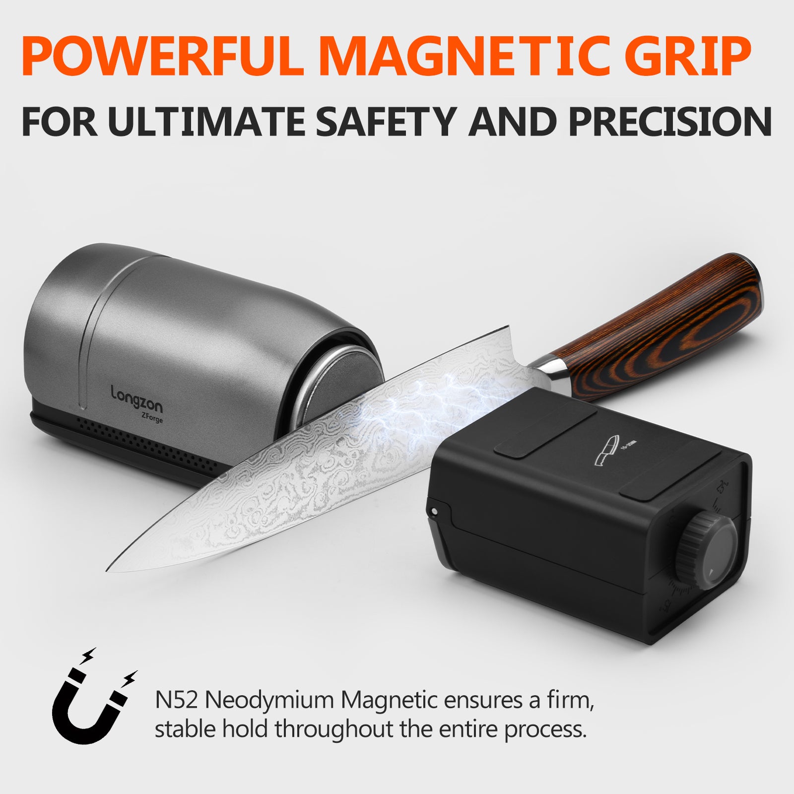 Longzon ZForge - First Electric Rolling Knife Sharpener with Adjustable 10-25° Angles