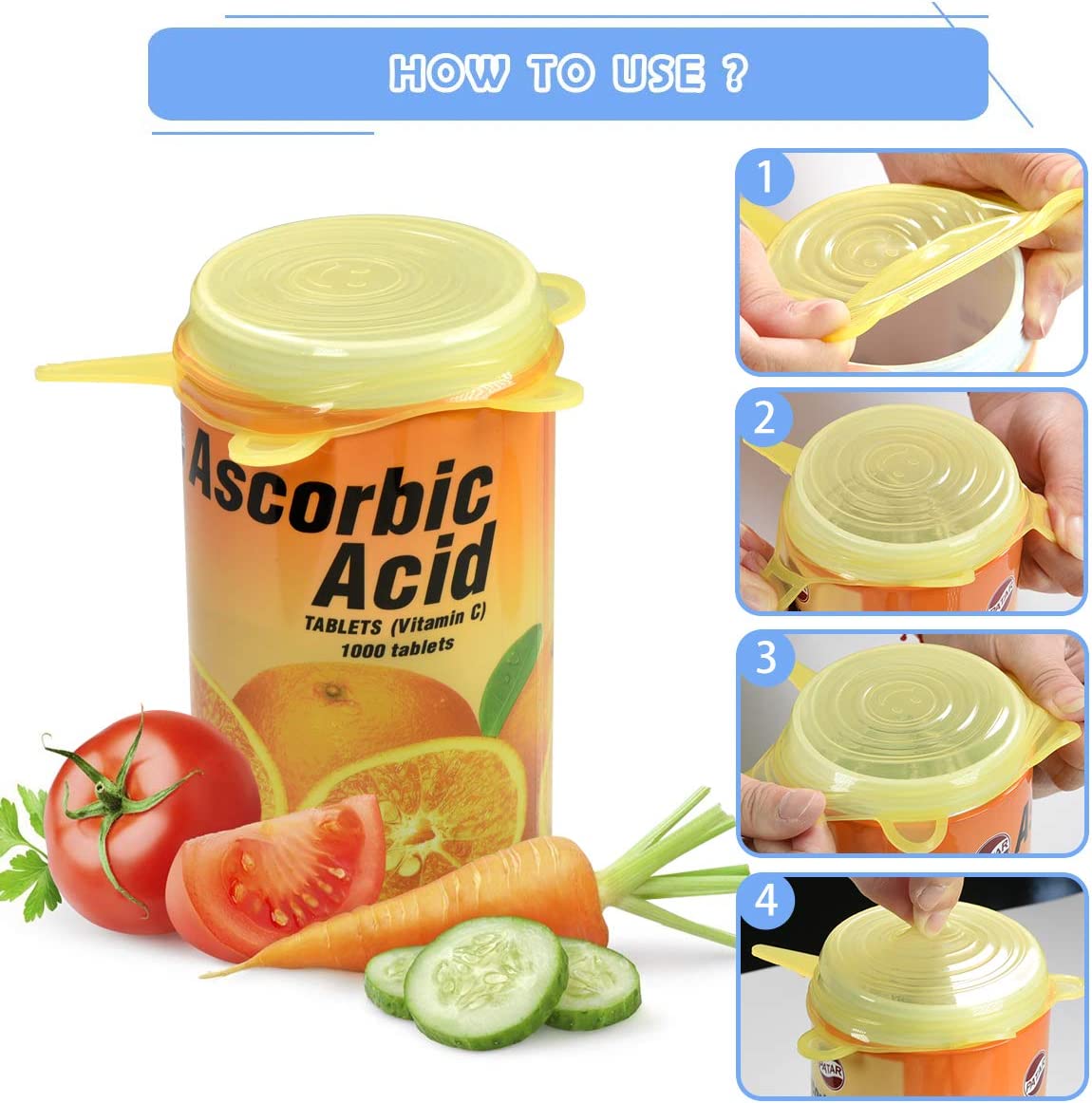 longzon Silicone Stretch Lids/Pet Food Can Covers/12 Pack