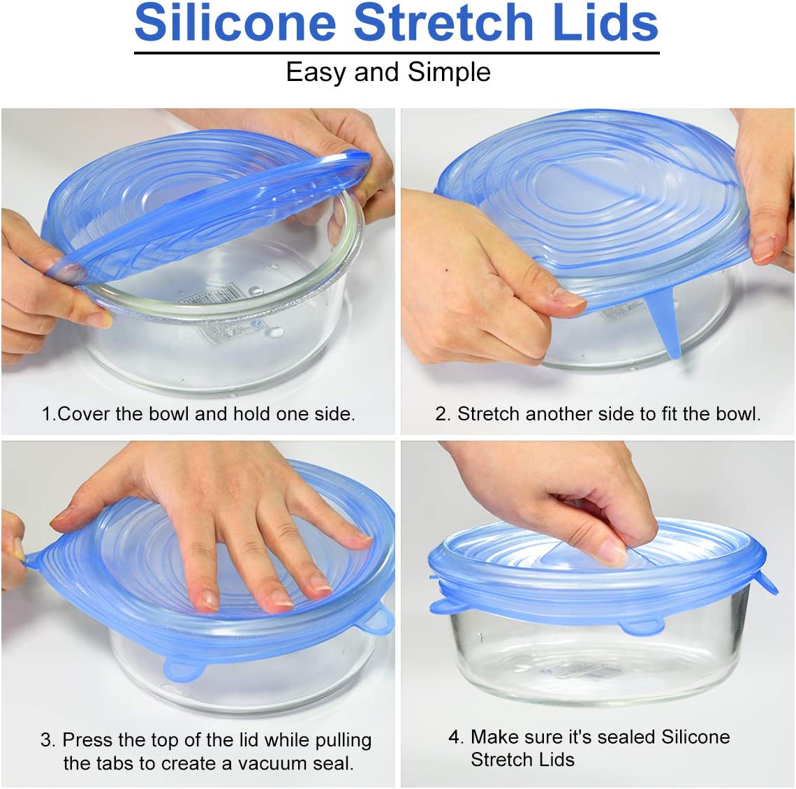 longzon Silicone Stretch Lids 14 Pack Include 2Pcs XXL Size up to 9.8'' Diameter
