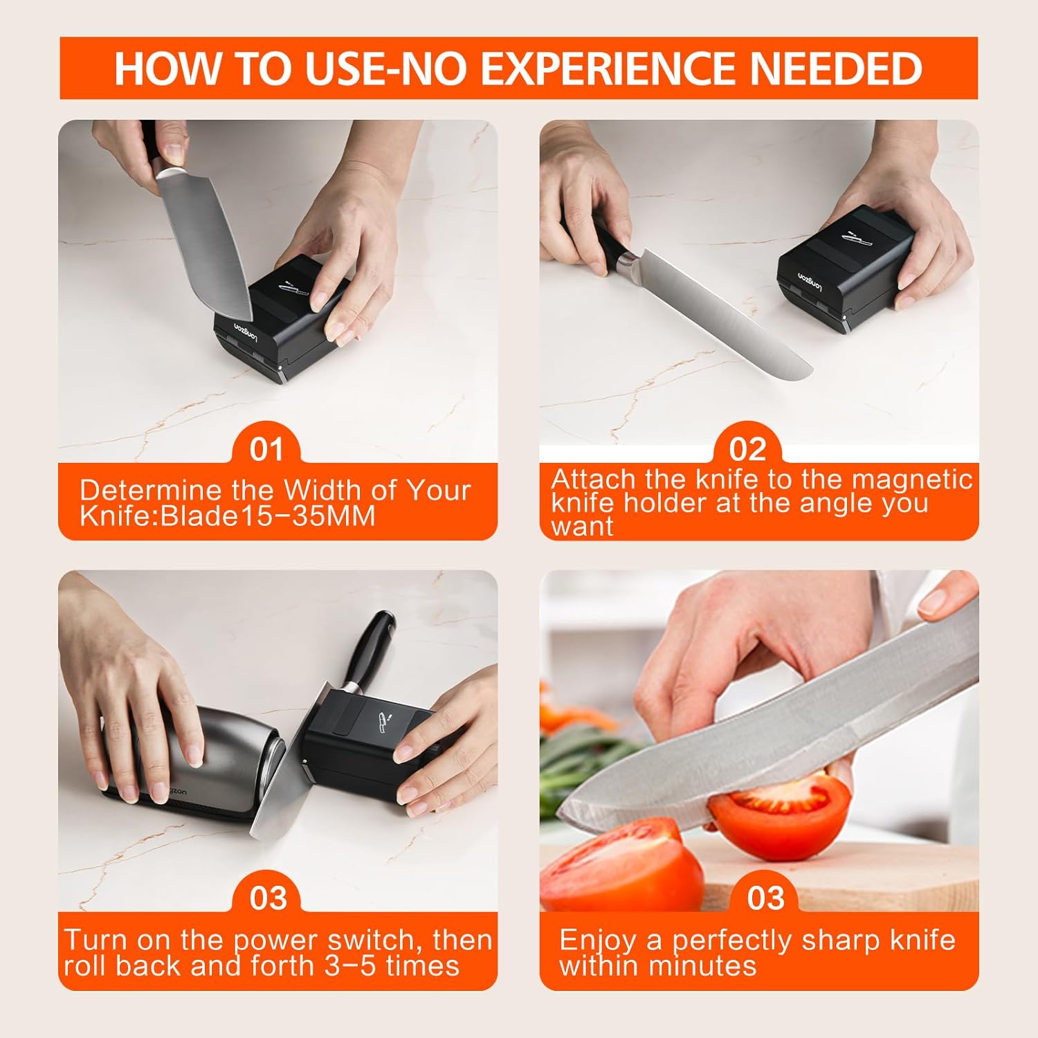 Longzon ZForge - First Electric Rolling Sharpener with Adjustable 10-25° Angles