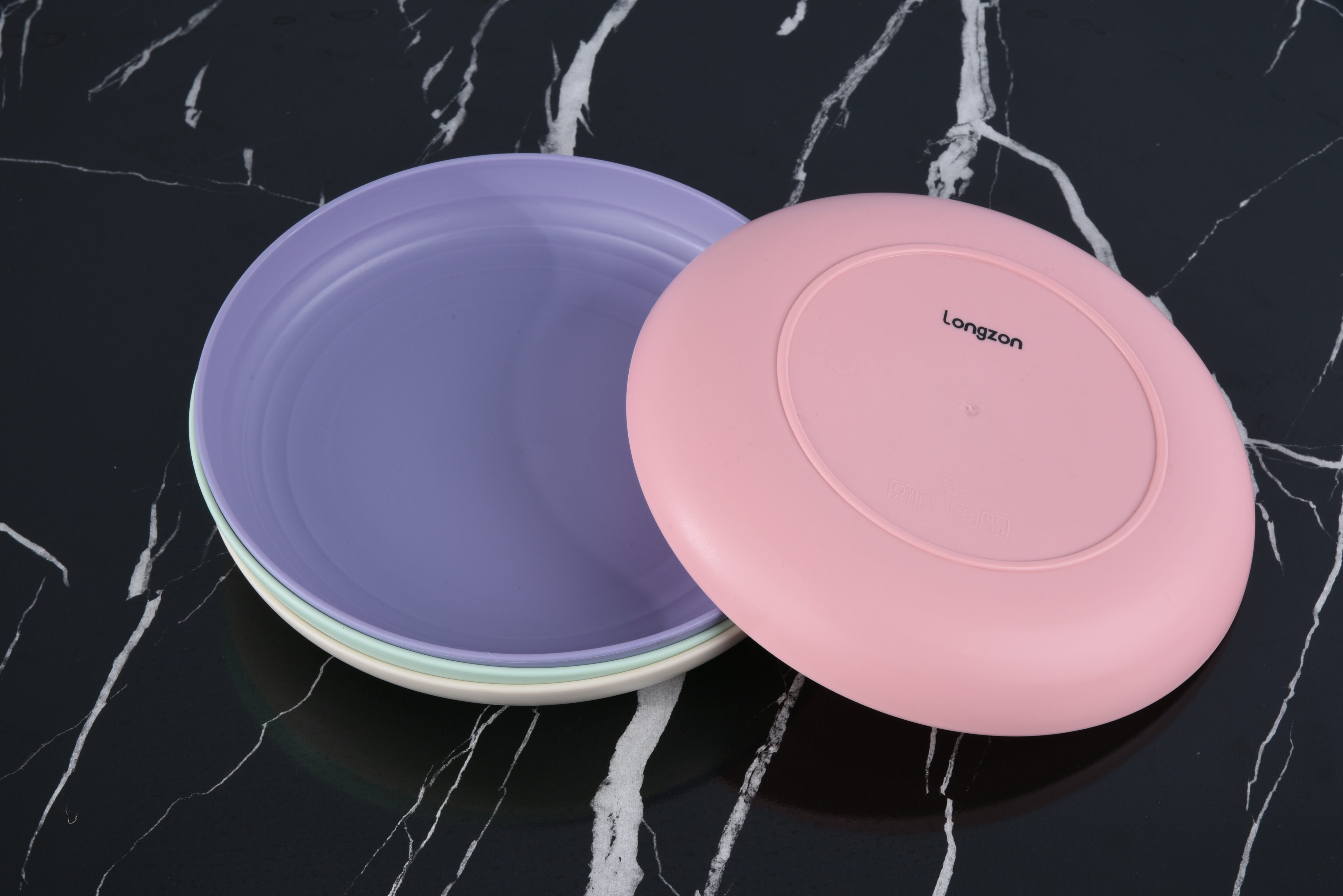 Longzon Wheat Straw Dinner Plates, Unbreakable Lightweight Plates, Eco-Friendly Non-Toxic Reusable Dishwasher & Microwave Safe Dessert Plates
