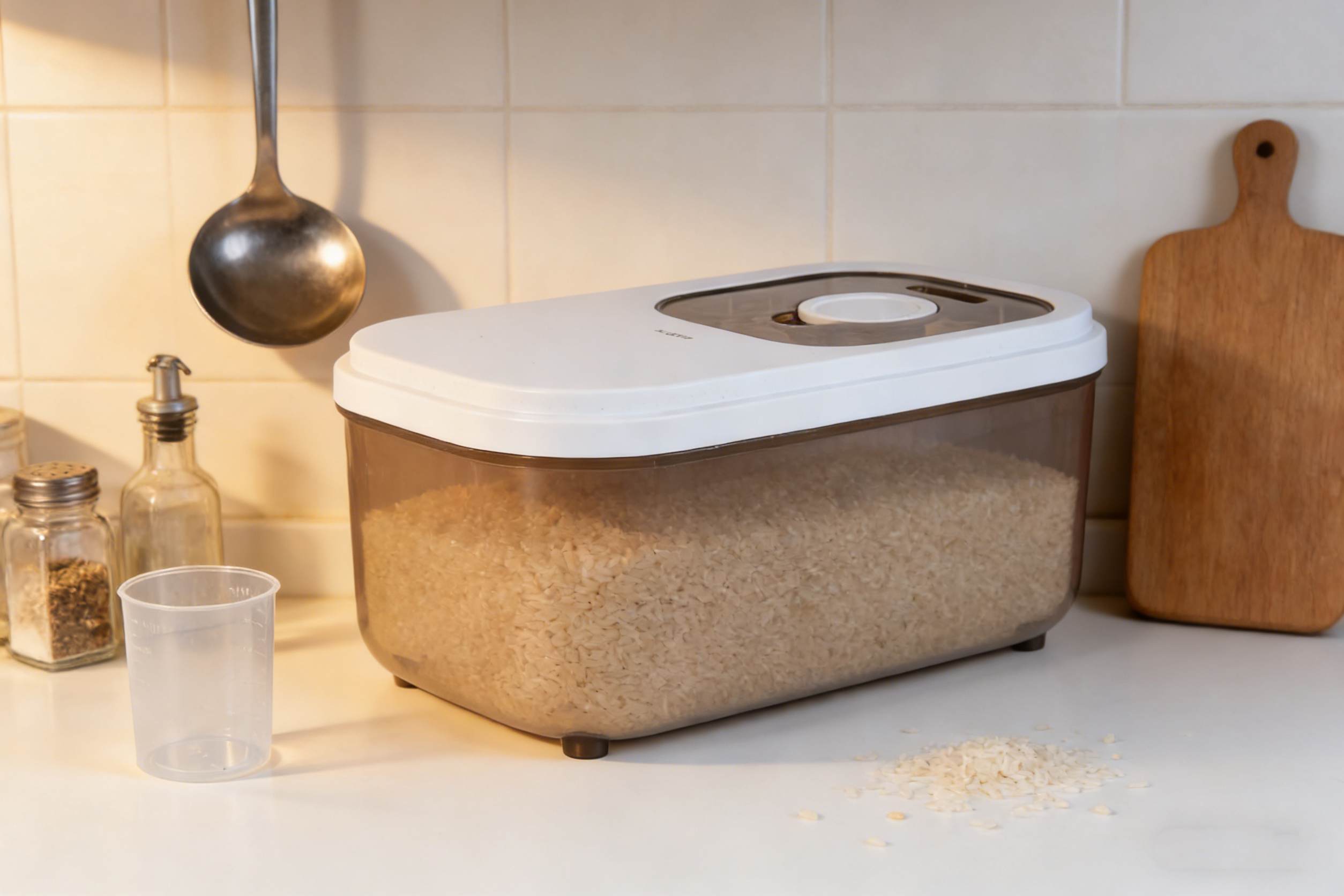 Longzon Airtight Food Storage Container with Push Button Lid,BPA-Free Clear Plastic Flour and Sugar Canister,POP Container for Kitchen Pantry Organization and Storage