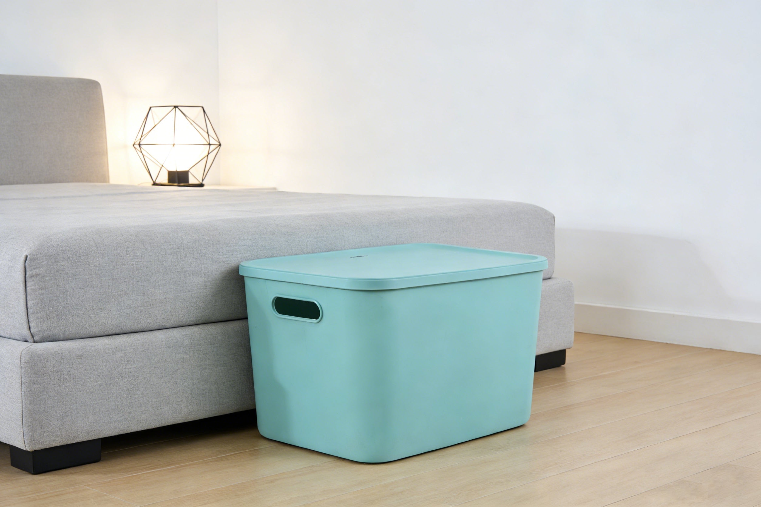 Longzon Stackable Home Storage Bins with Lids, Plastic Organizing Baskets with Handles, Cream White Storage Boxes for Closet, Shelves, Bathroom, Kitchen Pantry and Toy Organization