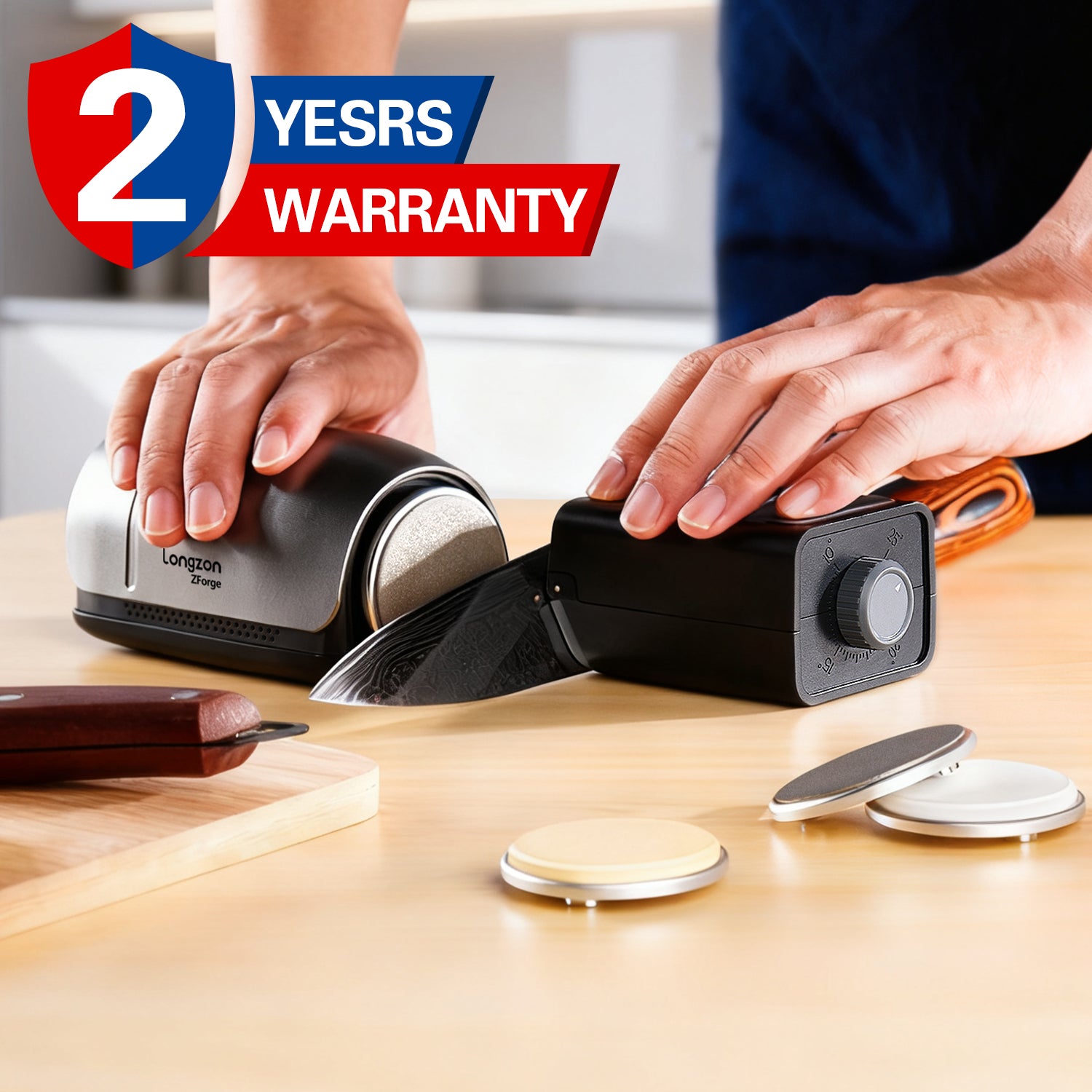 Longzon ZForge - First Electric Rolling Knife Sharpener with Adjustable 10-25° Angles