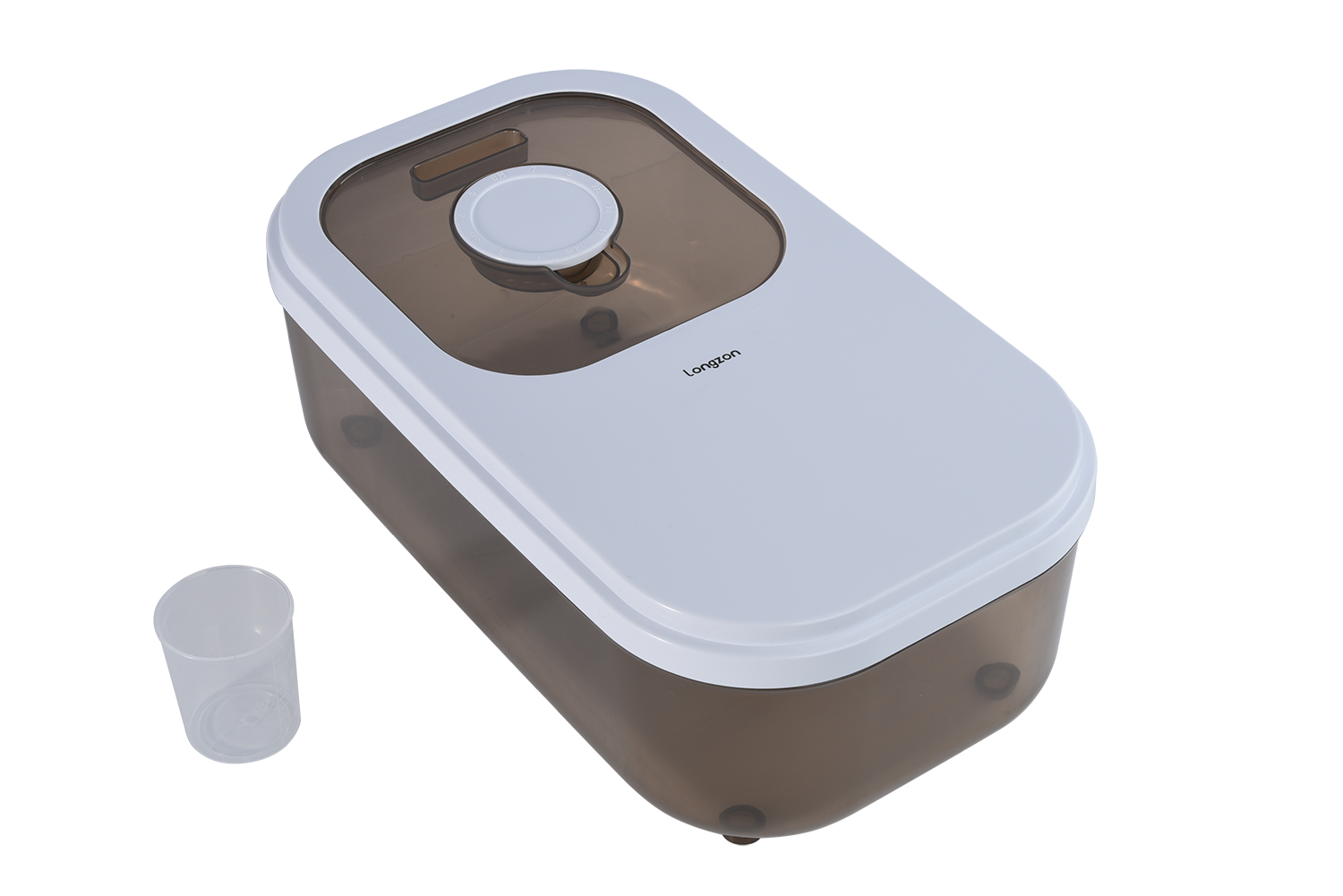 Longzon Airtight Food Storage Container with Push Button Lid,BPA-Free Clear Plastic Flour and Sugar Canister,POP Container for Kitchen Pantry Organization and Storage