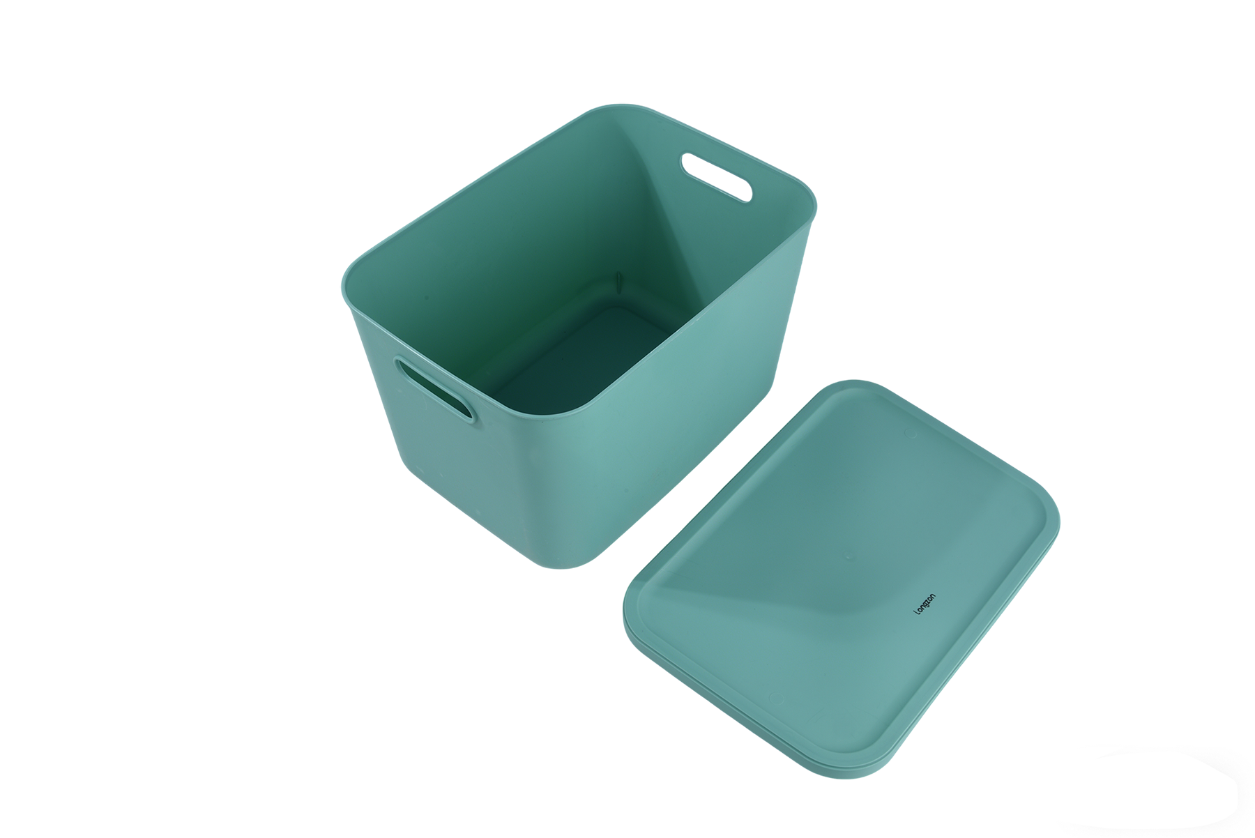 Longzon Stackable Home Storage Bins with Lids, Plastic Organizing Baskets with Handles, Cream White Storage Boxes for Closet, Shelves, Bathroom, Kitchen Pantry and Toy Organization