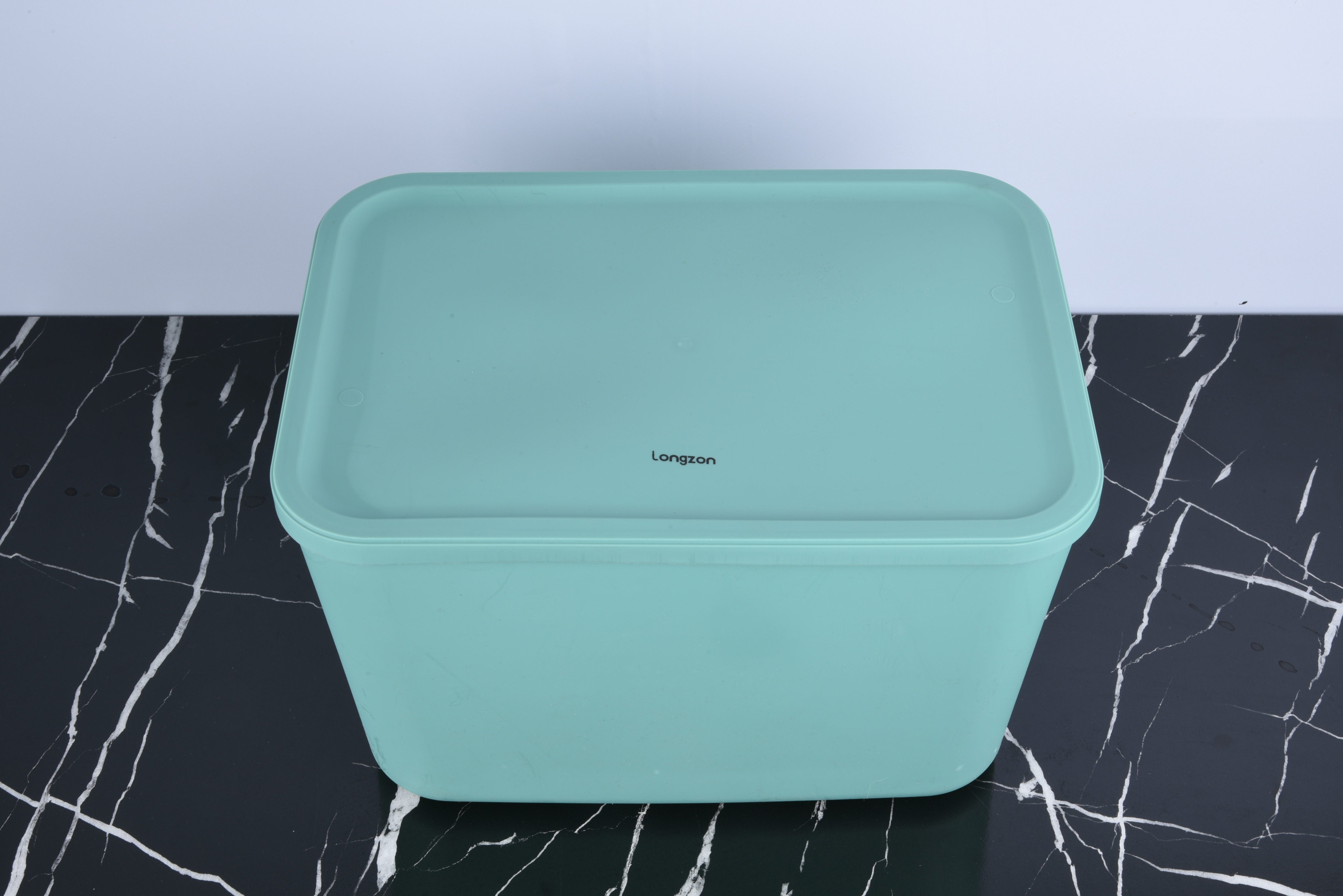 Longzon Stackable Home Storage Bins with Lids, Plastic Organizing Baskets with Handles, Cream White Storage Boxes for Closet, Shelves, Bathroom, Kitchen Pantry and Toy Organization