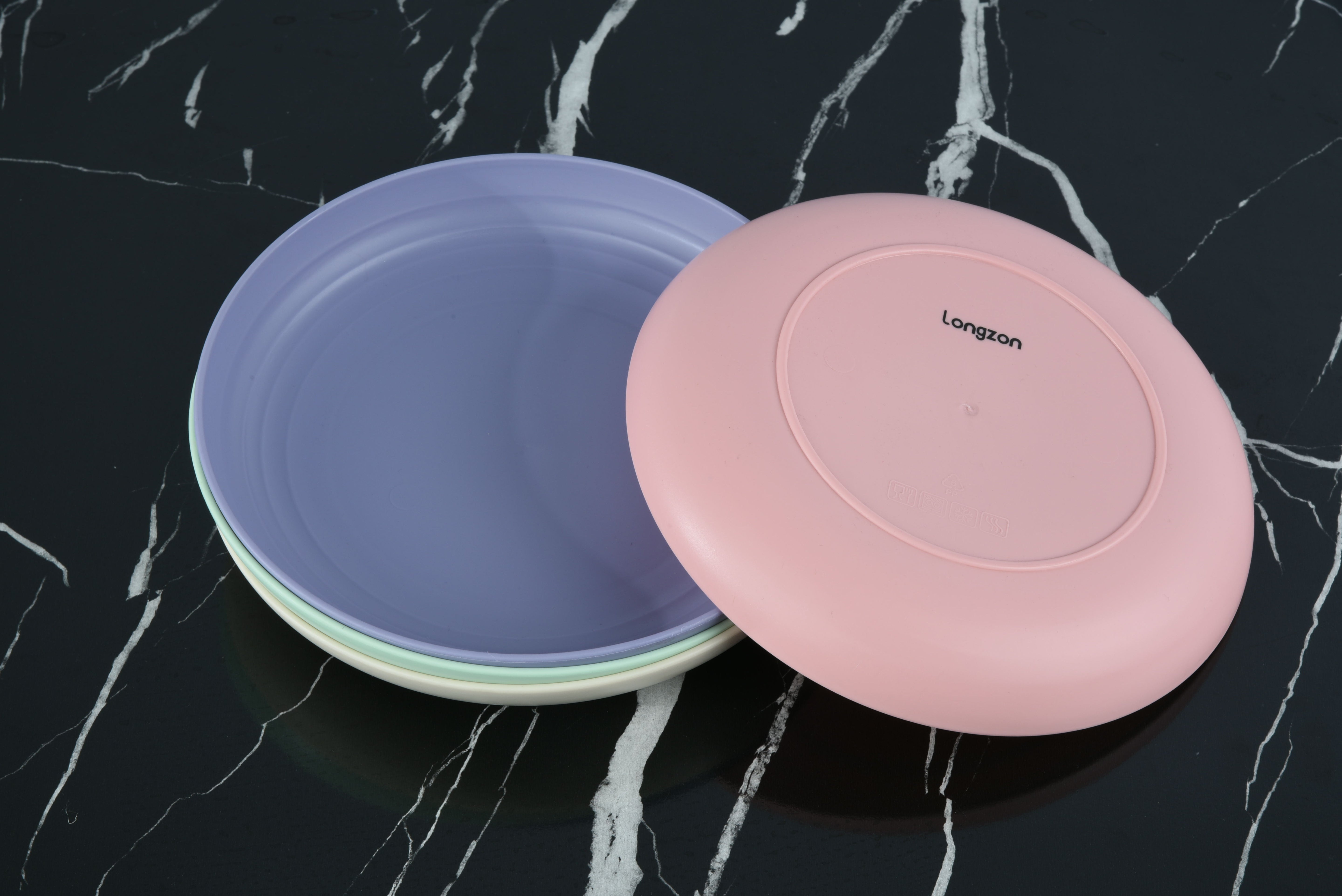 Longzon Wheat Straw Dinner Plates, Unbreakable Lightweight Plates, Eco-Friendly Non-Toxic Reusable Dishwasher & Microwave Safe Dessert Plates