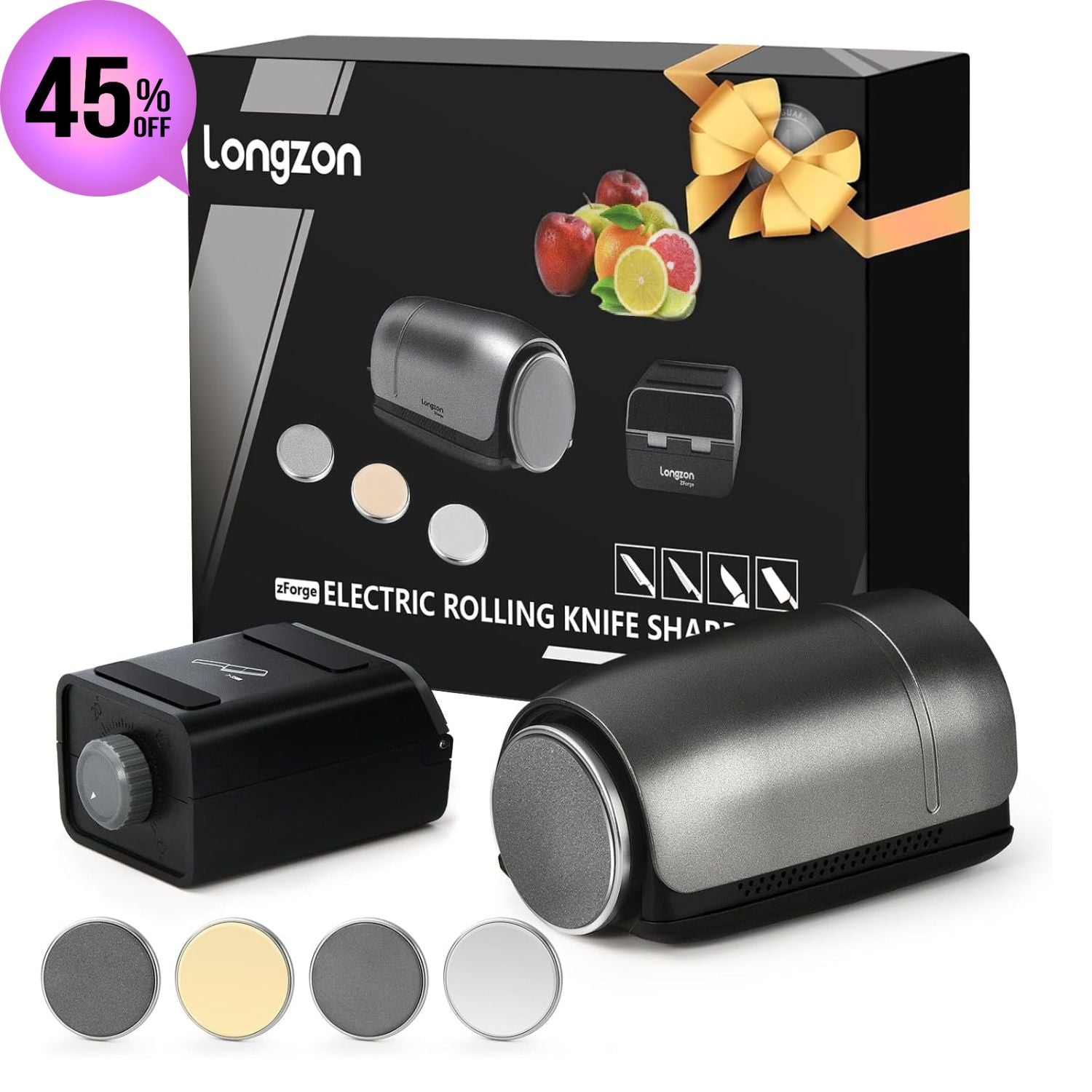Longzon ZForge - First Electric Rolling Knife Sharpener with Adjustable 10-25° Angles