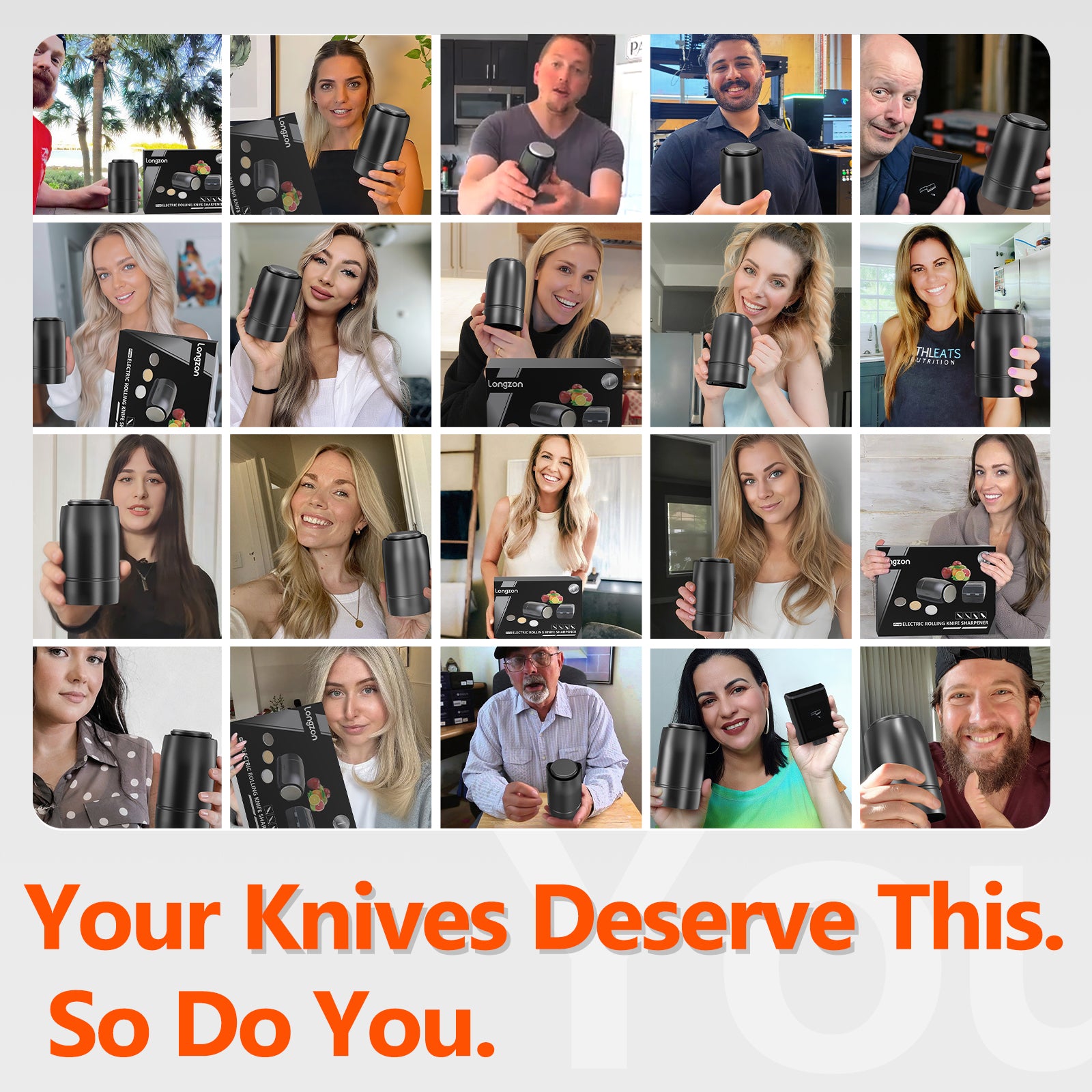 Longzon ZForge - First Electric Rolling Knife Sharpener with Adjustable 10-25° Angles