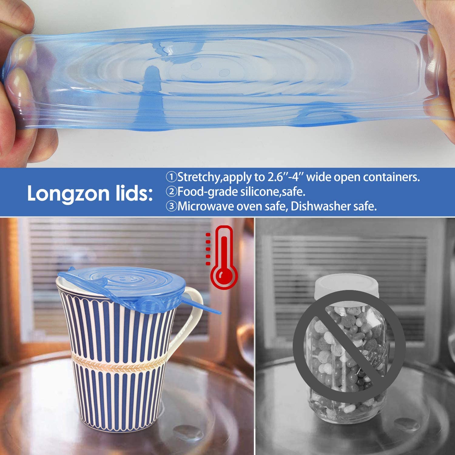 longzon Mini Round Ice Cube Tray with Lid and Bin,3 pack Silicone Ice