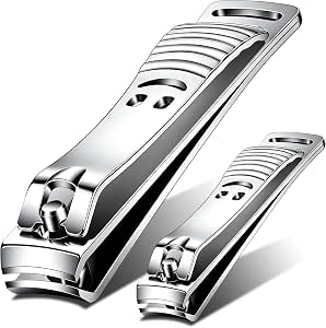 longzon Tagliaunghie Tronchesino Unghie 3 Pezzi con Lima e Custodia Tagliaunghie in Acciaio Inossidabile per Dita e Unghie dei Piedi, Argento