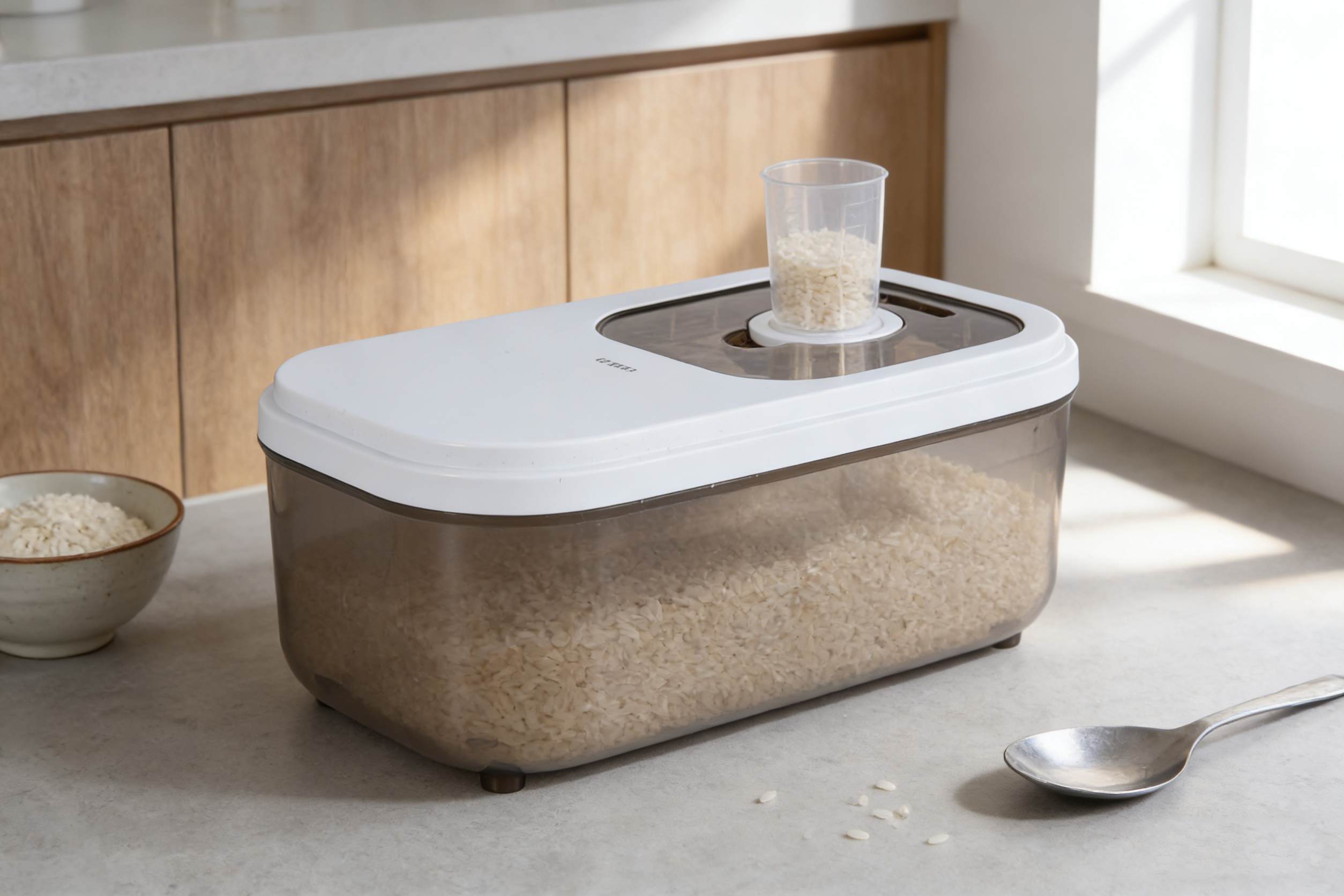 Longzon Airtight Food Storage Container with Push Button Lid,BPA-Free Clear Plastic Flour and Sugar Canister,POP Container for Kitchen Pantry Organization and Storage