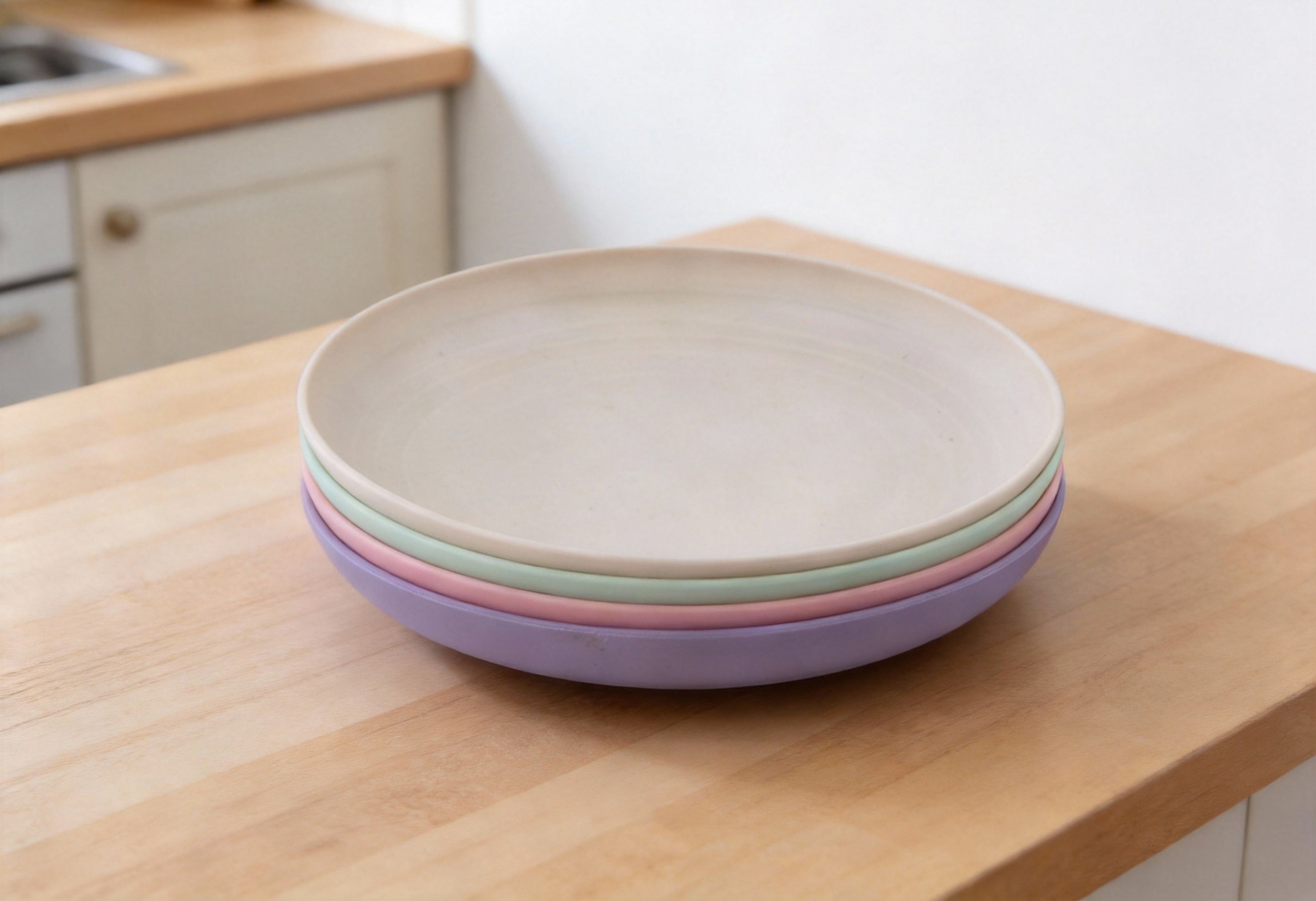Longzon Wheat Straw Dinner Plates, Unbreakable Lightweight Plates, Eco-Friendly Non-Toxic Reusable Dishwasher & Microwave Safe Dessert Plates