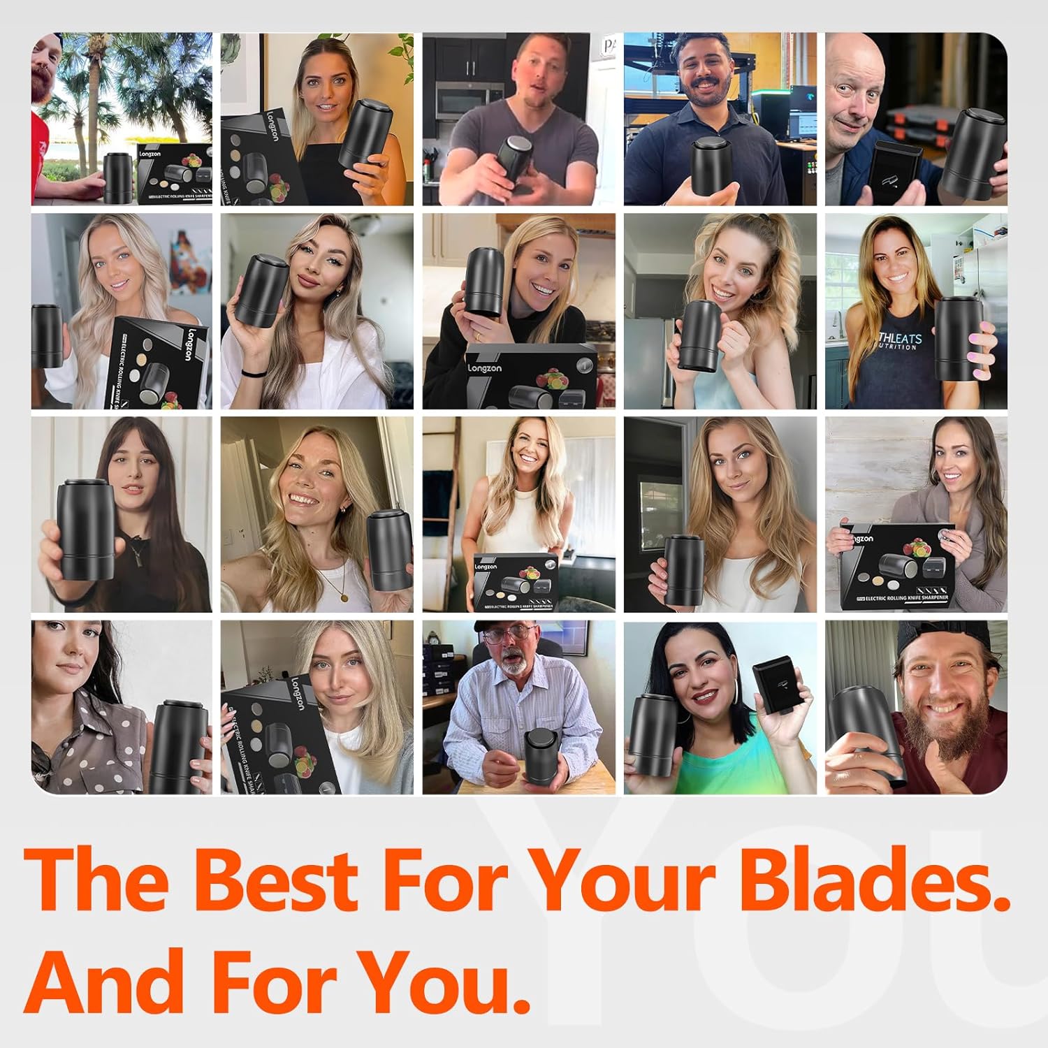 Longzon ZForge V2 Electric Rolling Knife Sharpener Adjustable 10°–25° Magnetic Angles