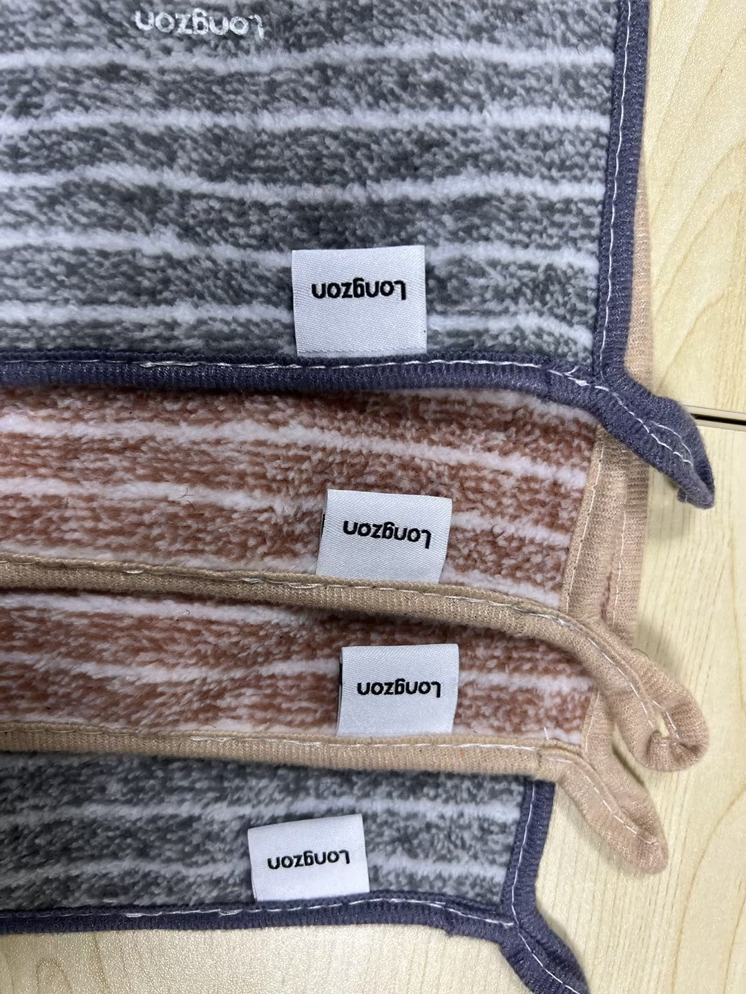 Longzon Striped Kitchen Dish Towels Set, Super Absorbent & Soft Microfiber Dish Cloths - Quick Drying, Lint-Free Cleaning Rags with Hang Loop for Kitchen, Counter, & Washing Dishes